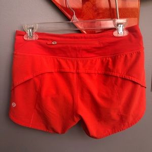 Coral Orange Lululemon Speed Short
